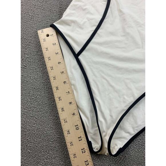 We Wore What Danielle One Piece Swimsuit L White Adjustable Straps High Cut Leg - Picture 6 of 7